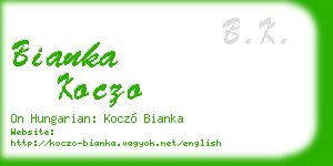 bianka koczo business card